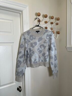rag & bone - Mohair Alpaca Blend Animal Print Style Sweater - Grey / Cream - S